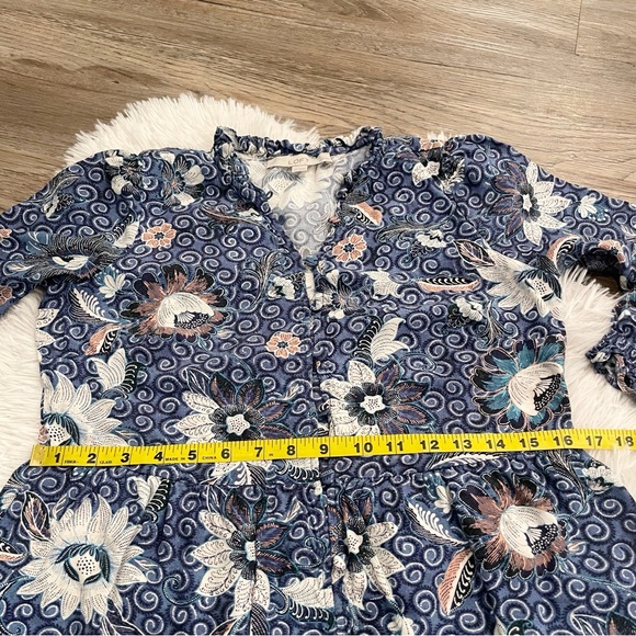 LOFT Dress Petite Small Floral Viscose Natural Fibers Summer - Picture 4 of 7